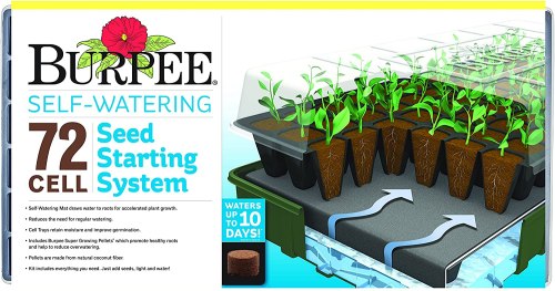 Self-Watering Burpee Seed Starting 72 Cell Tray Wicking Mat