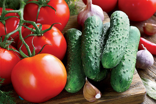 Tasty Tomatoes and Cucumbers right from your Garden!