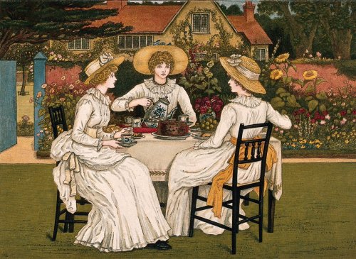 Afternoon Garden Tea Party by illustrator Kate Greenaway